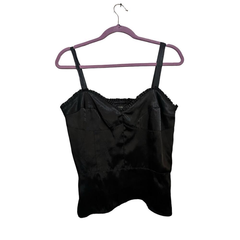 Nicole By Nicole Miller Women's Black Sleeveless V-Neck Crop-Top Size 8